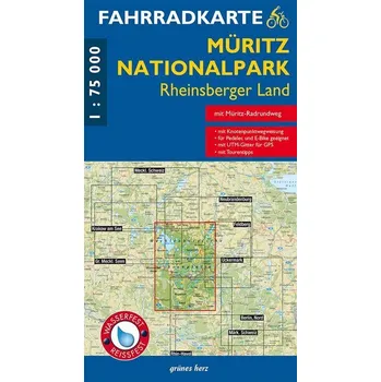 Fahrradkarte Müritz-Nationalpark, Rheinsberger Land [DE] (2025, Karta, Verlag grünes Herz)