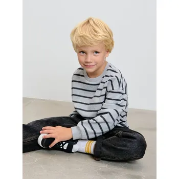 Chlapecká mikina Sinsay - Pruhovaná mikina - šedá - 224AY-90X - 224AY-90X-140