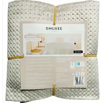 Prostěradlo Přehoz na postel Smukee polyester 220 cm x 200 cm béžový