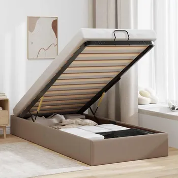 Postel vidaXL Osmanský rám postele bez matrace cappuccino 90x190cm umělá kůže