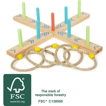 Výuková hračka Small Foot Házení kruhů Active - poškozený obal