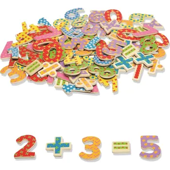 Dřevěná hračka Tidlo Dřevěné magnetické číslice 100ks