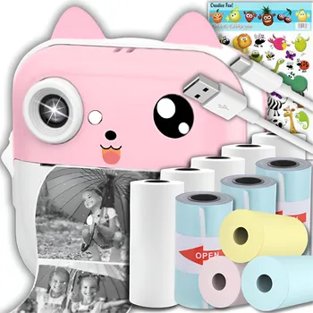 Zabezpečení domácnosti Fotoaparát ZeeTech Mini termální tiskárna digitální fotoaparát Drukuś růžový