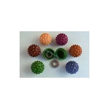 Masážní přístroj Pichlavá masážní koule se dvěma prstýnky uvnitř (zelená)