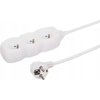 Napájecí kabel Prodlužovací Kabel přívod Düwi 1,5 m 3 ks zásuvek bílý