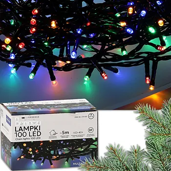 Vánoční dekorace LED VÁNOČNÍ SVĚTÝLKA VENKOVNÍ VNITŘNÍ 100 SVĚTEL 8 FUNKCÍ 3+5 M