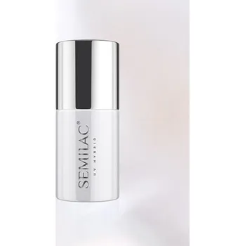 Lak na nehty Hybridní lak barevný lak Semilac Bílý 7 ml
