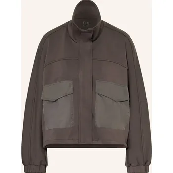 Oui Dámská Žerzejová Bunda Hranatého Střihu, tmavě hnědá, 40