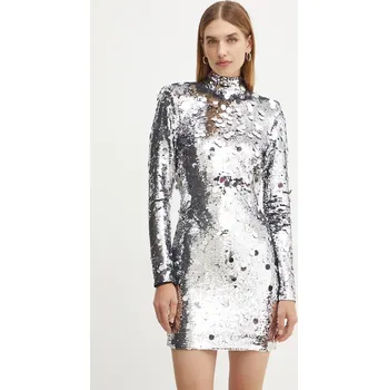 Dámské šaty Šaty Silvian Heach DARI stříbrná barva, mini, CVA24023VE SLV, vel. 40