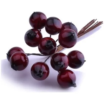 umělá květina Canea Bobule 1,5 cm (12 ks) - tm. červené