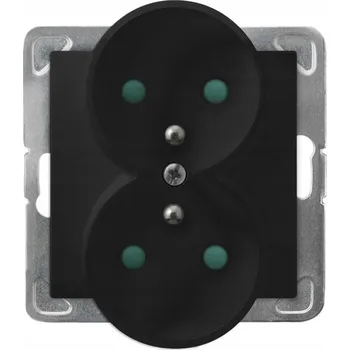 Elektrická zásuvka Elektrická Zásuvka nástěnná Ospel černá