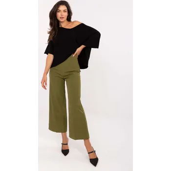 Dámské kalhoty Elegantní široké kalhoty v olivové barvě IT-SP-