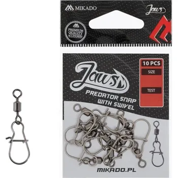 MIKADO - Karabina s obratlíkem Jaws Predator 093 vel. XL 10 ks