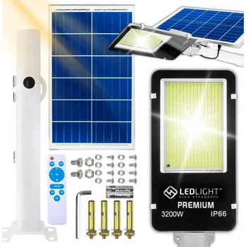 Venkovní osvětlení SOLÁRNÍ LAMPA 3200W POULIČNÍ ZAHRADNÍ VÝKONNÁ LAMPA 1648 LED + DÁLKOVÉ OVLÁDÁNÍ