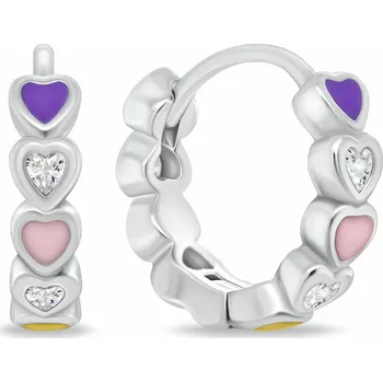 Módní doplněk Brilio Silver Něžné stříbrné náušnice Srdíčka se zirkony EA1098W + 2 měsíce na vrácení zboží