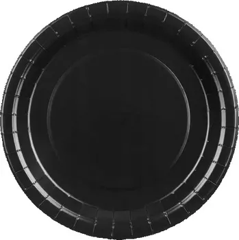 Talíř Papírové talířky Basic černé, 23 cm, 6 ks