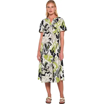 Dámská móda Dlouhé letní šaty Vamp s krátkými rukávy 20410 velikost S