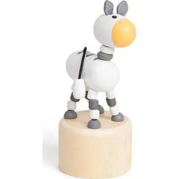 Dřevěná hračka Bigjigs Toys Dřevěná mačkací zvířátka Safari Zebra