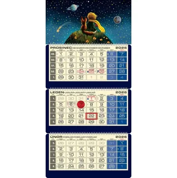 Kalendář Tříměsíční kalendář 2026 LUXUS - MALÝ PRINC