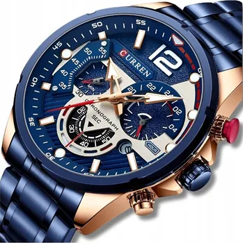 Hodinky Pánské hodinky quartzové hodinky Curren s chronografem datumovka z oceli