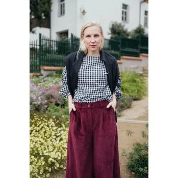 Dámská halenka Kostkovaná halenka Coco černo-bílá Velikost: S