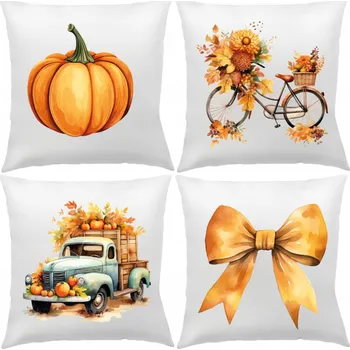 Obraz POVLEČENÍ NA POLŠTÁŘE PODZIMNÍ 40x40 cm DEKORAČNÍ PODZIMNÍ SADA 4 kusů