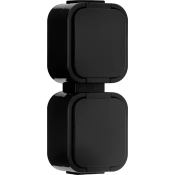 Elektrická zásuvka Hermetická Elektrická Zásuvka Abex , černá