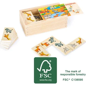 Dřevěná hračka small foot Dřevěné domino Safari