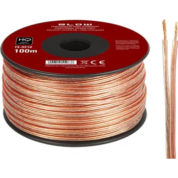elektrický kabel BLOW Reproduktorový kabel 2x0,35 mm průhledný