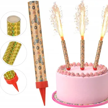 Dortová svíčka SVÍČKA DORTOVÁ FONTÁNA RACA NA NAROZENINY - MOTOCYKLY MOTOKROS 12 cm