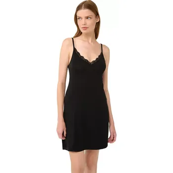 Dámská noční košile Dámská mikromodalová noční košilka s krajkou Vamp 22803 black velikost XL