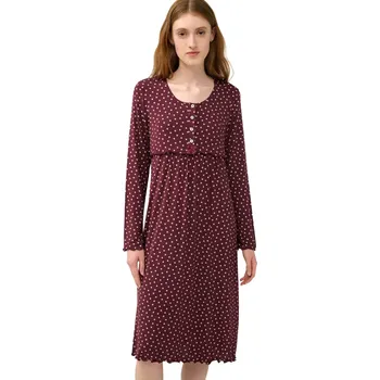 Dámská noční košile Dámská těhotenská a kojící noční košile s puntíky Vamp 23031 red windsor velikost XL