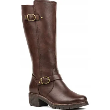 Dámské kozačky Wojtyłko dámské kozačky po koleno na sloupkovém podpatku, velikost 38