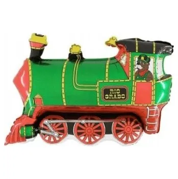 Balónek Fóliový balónek vláček modrý lokomotiva 50 cm