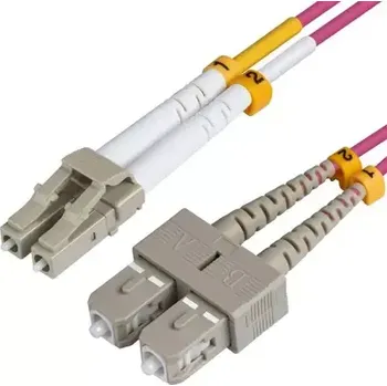 Síťový kabel MicroConnect Optical Fibre Cable LC/SC Multimode duplex OM4 5m fialová (FIB422005P)