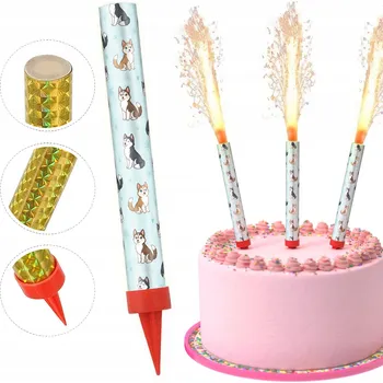 Dortová svíčka SVÍČKA DORTOVÁ FONTÁNA RACA K NAROZENINÁM - PES PSÍ PLEMENO HUSKY 12 cm