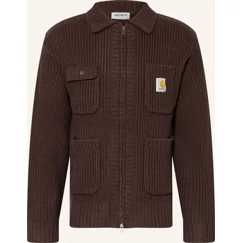 Pánský svetr Carhartt Wip Pánský Pletený Kardigan Chore, tmavě hnědá, M