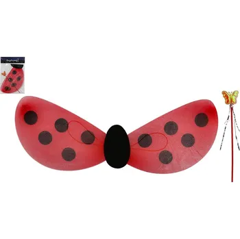 Karnevalový kostým Křídla beruška s hůlkou nylon v sáčku 30,5x46x1cm karneval