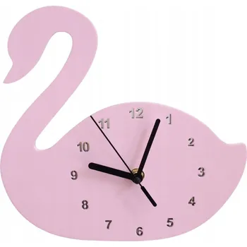 Hodiny Nástěnné hodiny do dětského pokoje růžová labuť