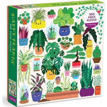 Puzzle Mudpuppy Puzzle Šťastné rostliny 500 dílků