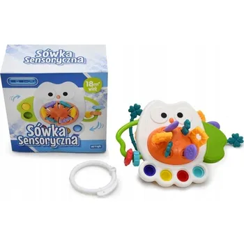 SENZORICKÁ HRAČKA SOVA E-EDU Pop It Závěska na kočárek HRAČKA Chrastítko