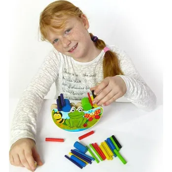 Dřevěná hračka Hess Motorická balanční hra žabka