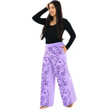 Dámské kalhoty Himalife Kalhoty Daya - levandulová Velikost: XXL/3XL - Móda pro plnoštíhlé, Oblečení nadměrné velikosti