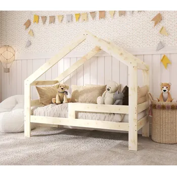 Dětská postel DĚTSKÁ POSTEL DOMEČEK 200x90 PRO DĚTI + ROŠT + ZÁBRANA W3