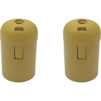 Objímka na žárovku Objímka E27 hladká termoplastická patice pro žárovku velký závit hnědá SLAMĚNÁ