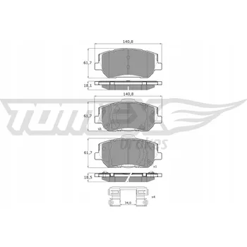 Brzdová destička Brzdové destičky přední - TOMEX 60-45