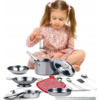 Obraz HRNCE SADA KOVOVÝCH HRNCŮ KUCHYŇSKÉ NÁDOBÍ PRO DĚTI 988-C25