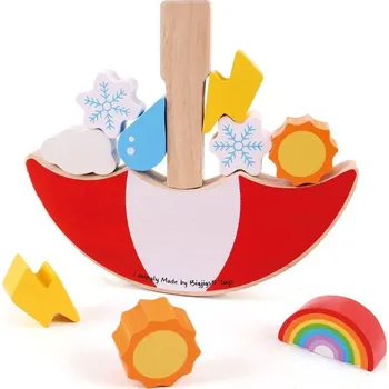 Dřevěná hračka Bigjigs Toys Balanční hra Počasí - poškozený obal