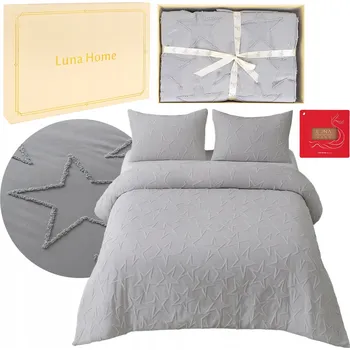 Povlečení ŽAKÁROVÁ SADA POVLEČENÍ 200x220 2x POVLAKY PROSTĚRADLO KRABIČKA , ŠEDÁ