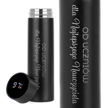 Termoska TERMOSKA S DISPLEJEM Černý OD ŽÁKŮ PRO NEJLEPŠÍ Den Učitelů